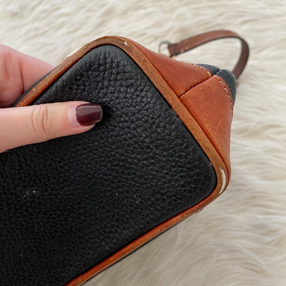 Dooney & Bourke Black Brown Pebbled Grain Leather Crossbody Shoulder Bag Purse - Picture 15 of 16